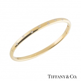 Tiffany & Co. Yellow Gold Diamond Etoile Bangle